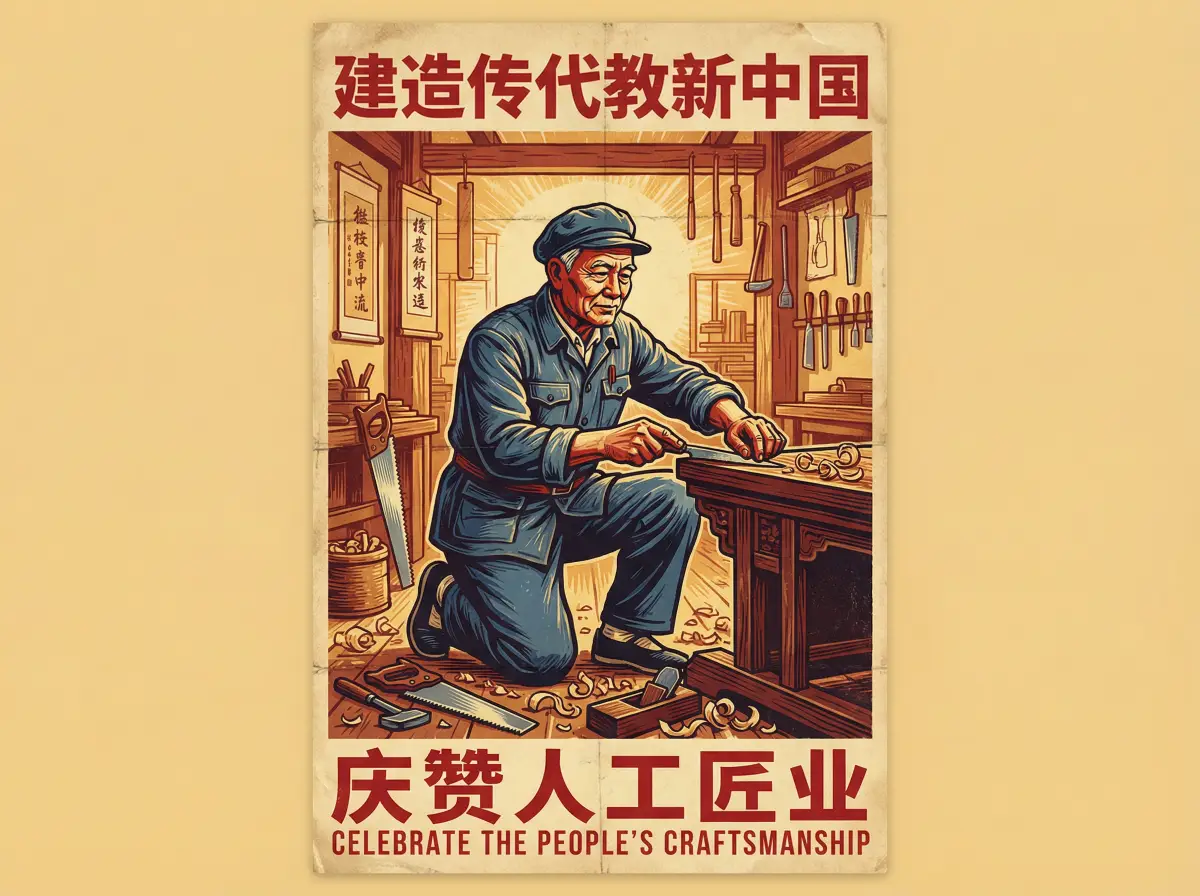 木工匠人精心雕琢 - 吃瓜51 工匠风采